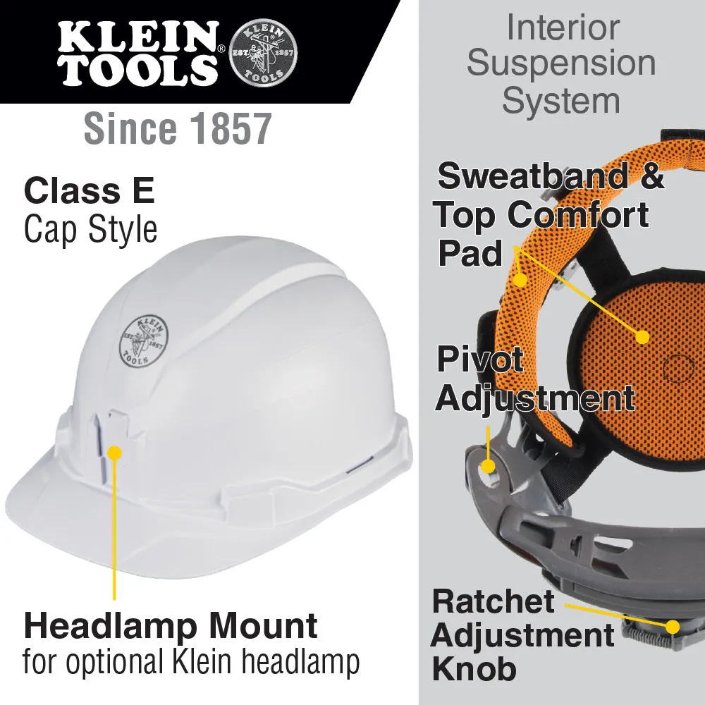 Klein 60100 Hard Hat, Non-vented, Cap Style