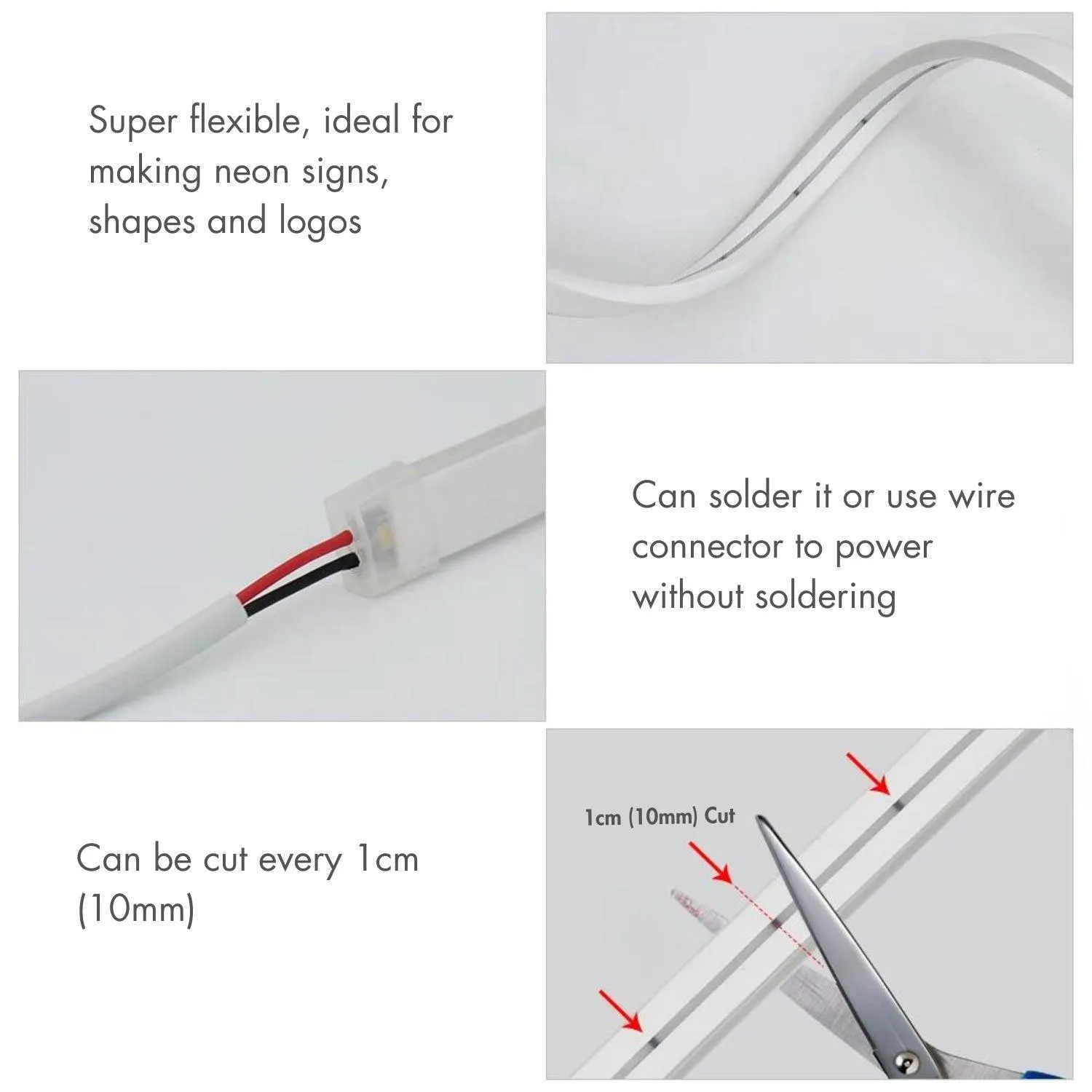 Mini Blue LED Neon Flex DC 12V 6x12mm 120LED/m IP65 Waterproof 1cm Cut