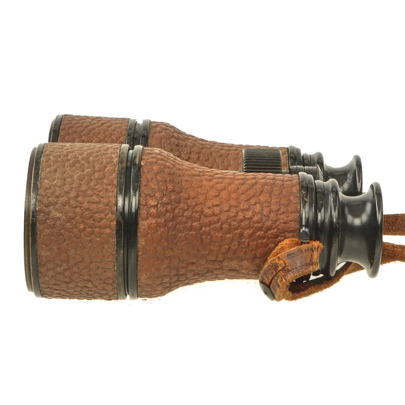 Original WWI U.S. Navy 3 Power Leather Covered Binoculars with Leather Case