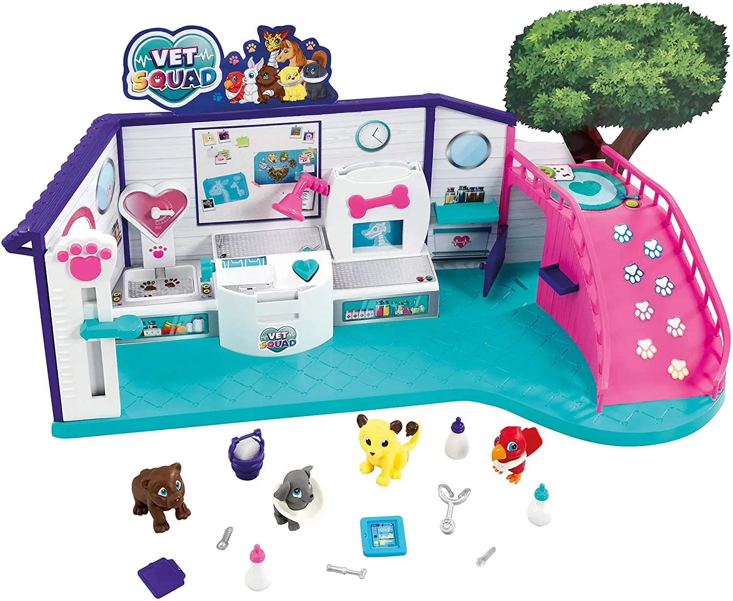Vet Squad - Vet Surgery Playset with 4 Pets and Accessories - Suitable for 4 years and above